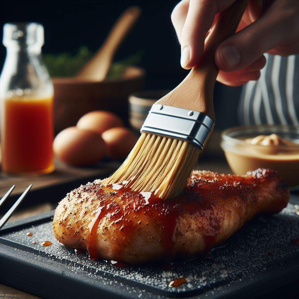 Flat bristle basting brush