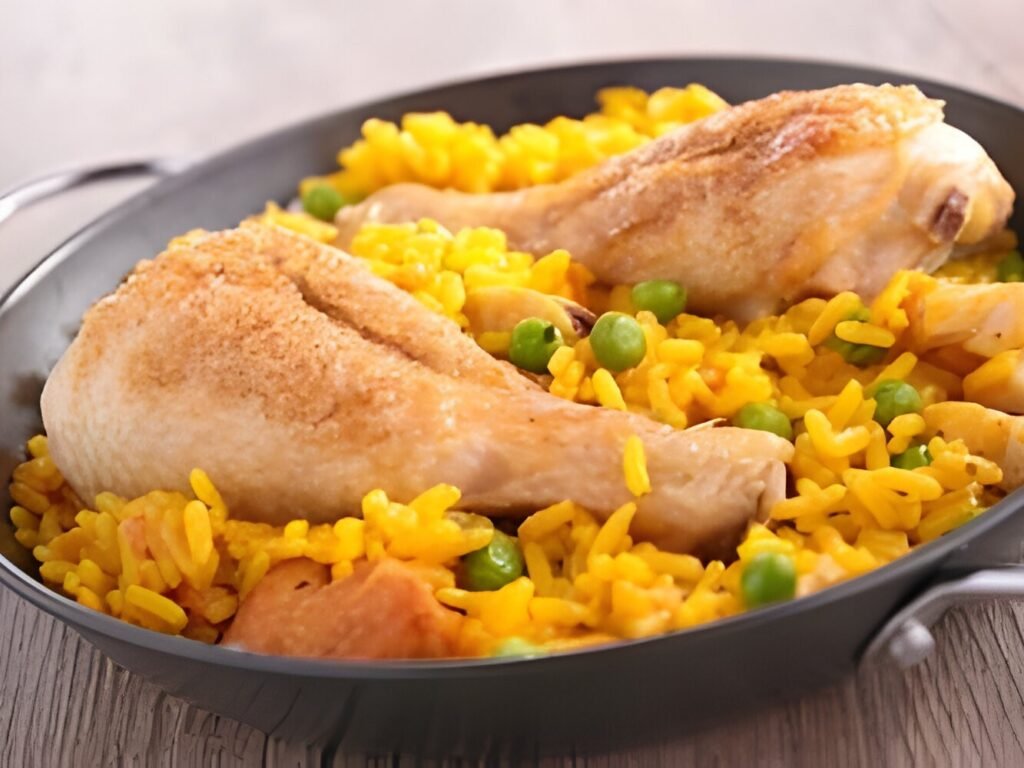 Learn how to make a flavorful and satisfying chicken and yellow rice dish with this easy-to-follow recipe. Perfect for busy weeknights!