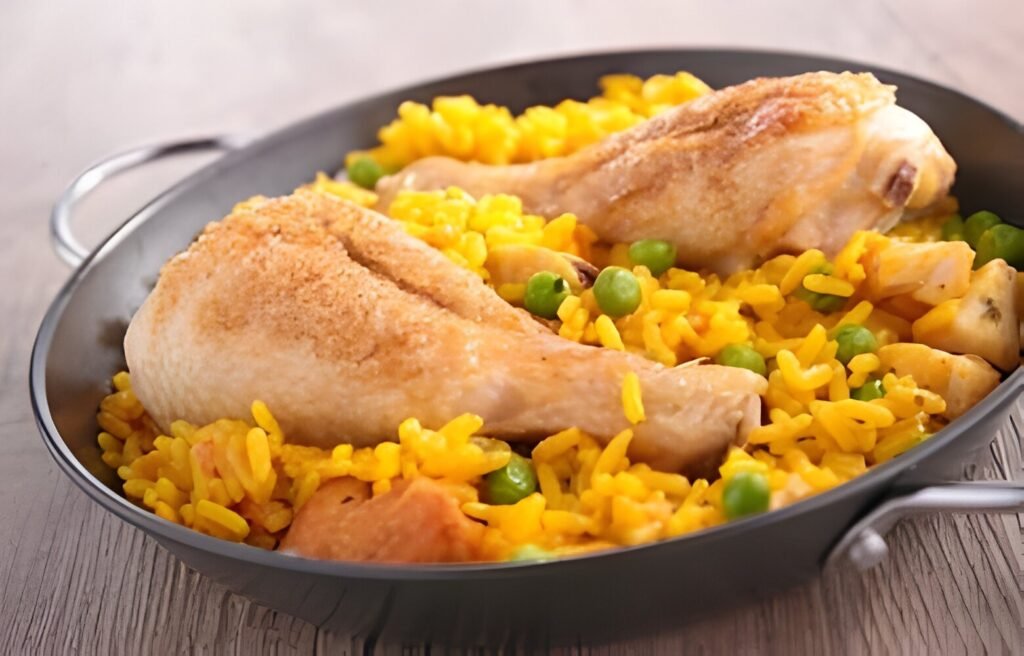 Learn how to make a flavorful and satisfying chicken and yellow rice dish with this easy-to-follow recipe. Perfect for busy weeknights!