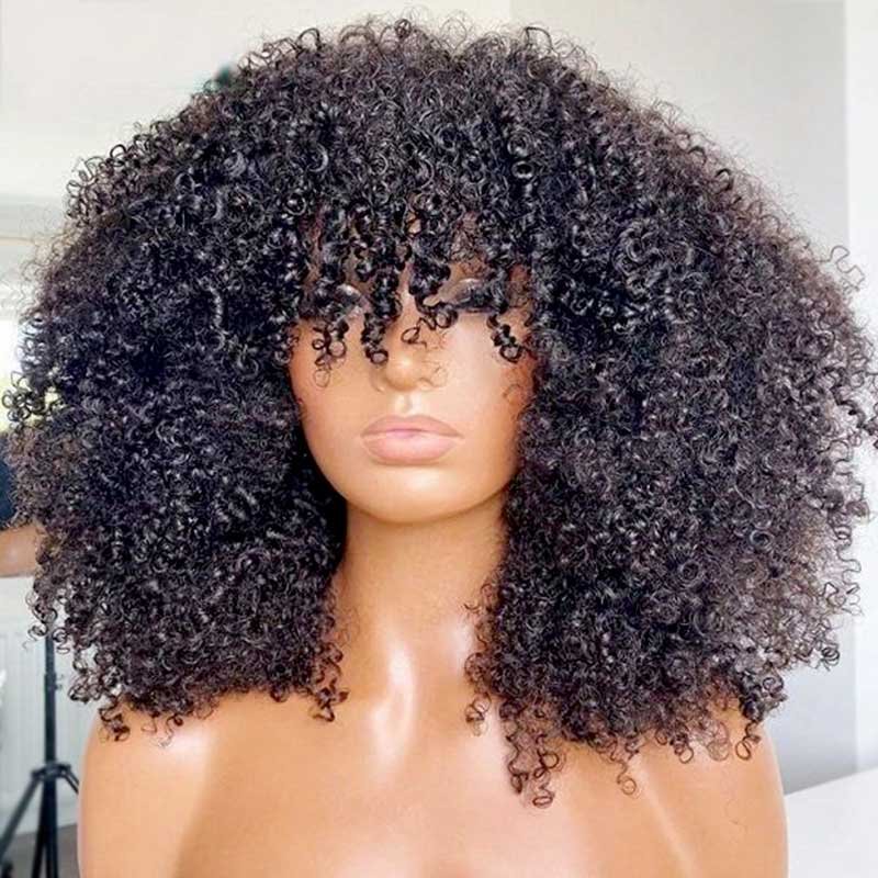 Curly Wig with Bangs