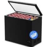 Black Kismile 7.0 cubic foot energy efficient chest freezer with three removable baskets